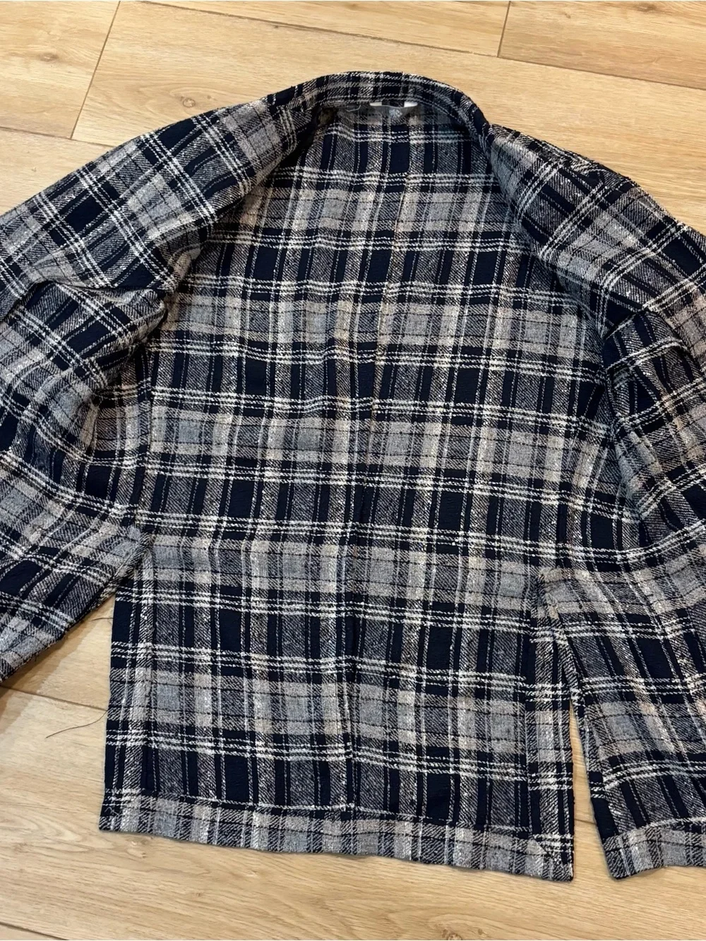 Fradi EU 52 / US 42 Blue Plaid Print Blazer Jacket Made in Italy Linen Blend